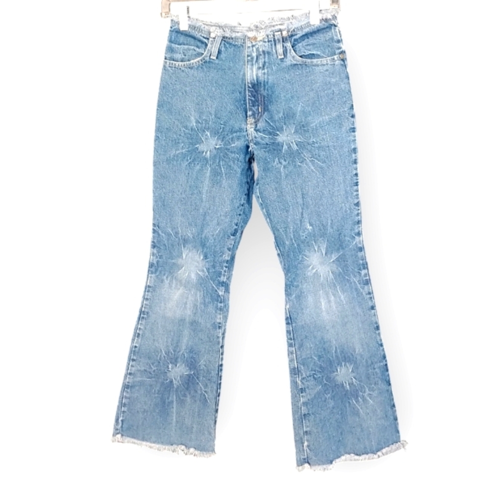 XHILIRATION Distressed Bleached Raw Hem Denim Blue Jeans - Picture 1 of 5